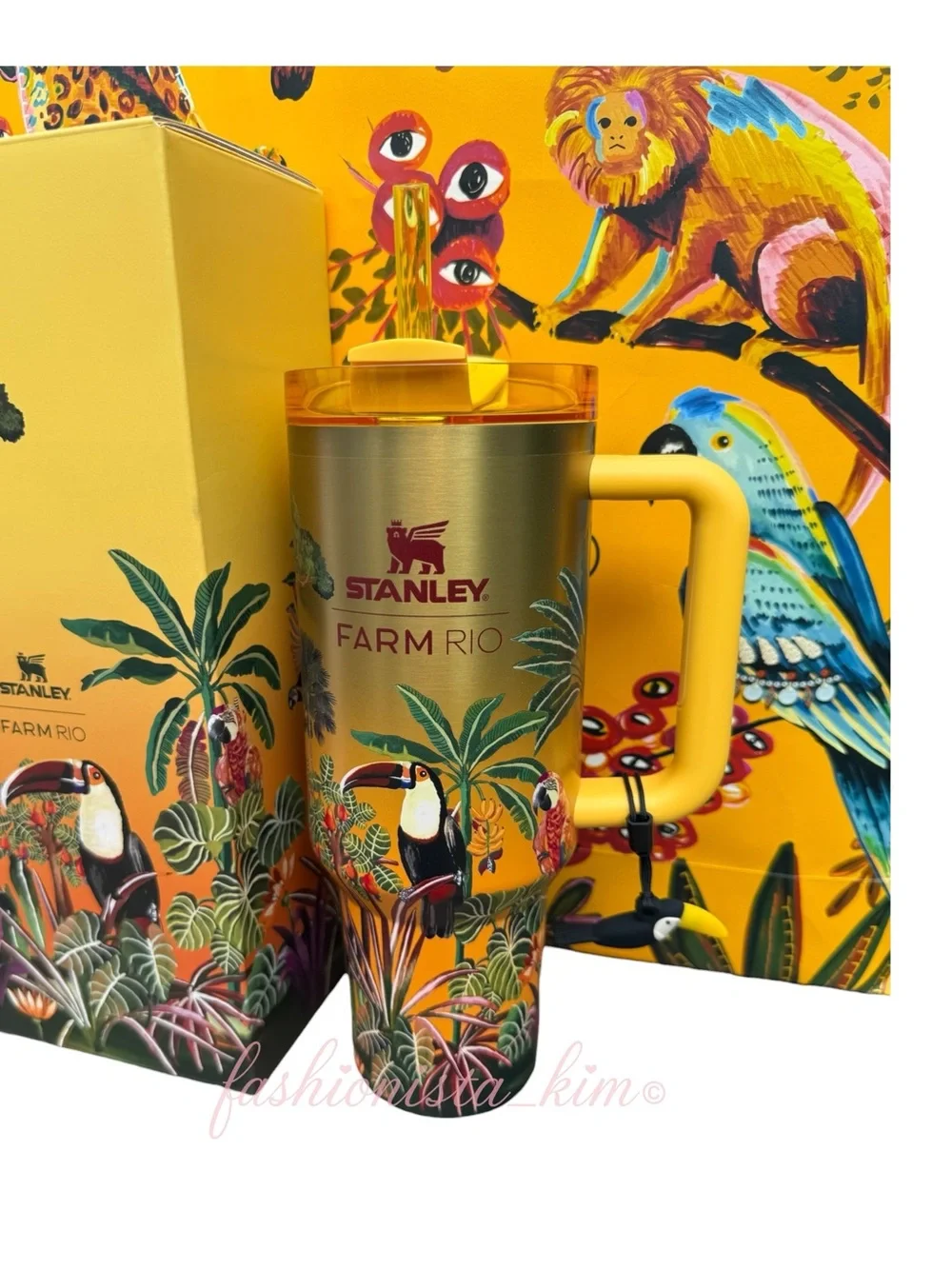 Stanley x FARM Rio 40oz Quencher Tumbler Tropical woods Toucan NWT w/ Box